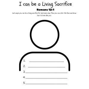 I can be a Living Sacrifice Worksheet
