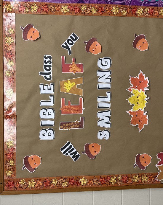 Bible Class will Leaf you Smiling Bulletin Board Dowload
